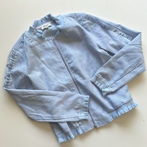 BONAGE BLUE PLAID BOMBER JACKET. Size S